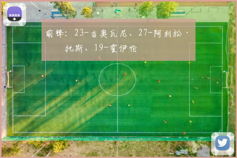前锋：23-吉奥瓦尼、27-阿利松·桑托斯、19-霍伊伦